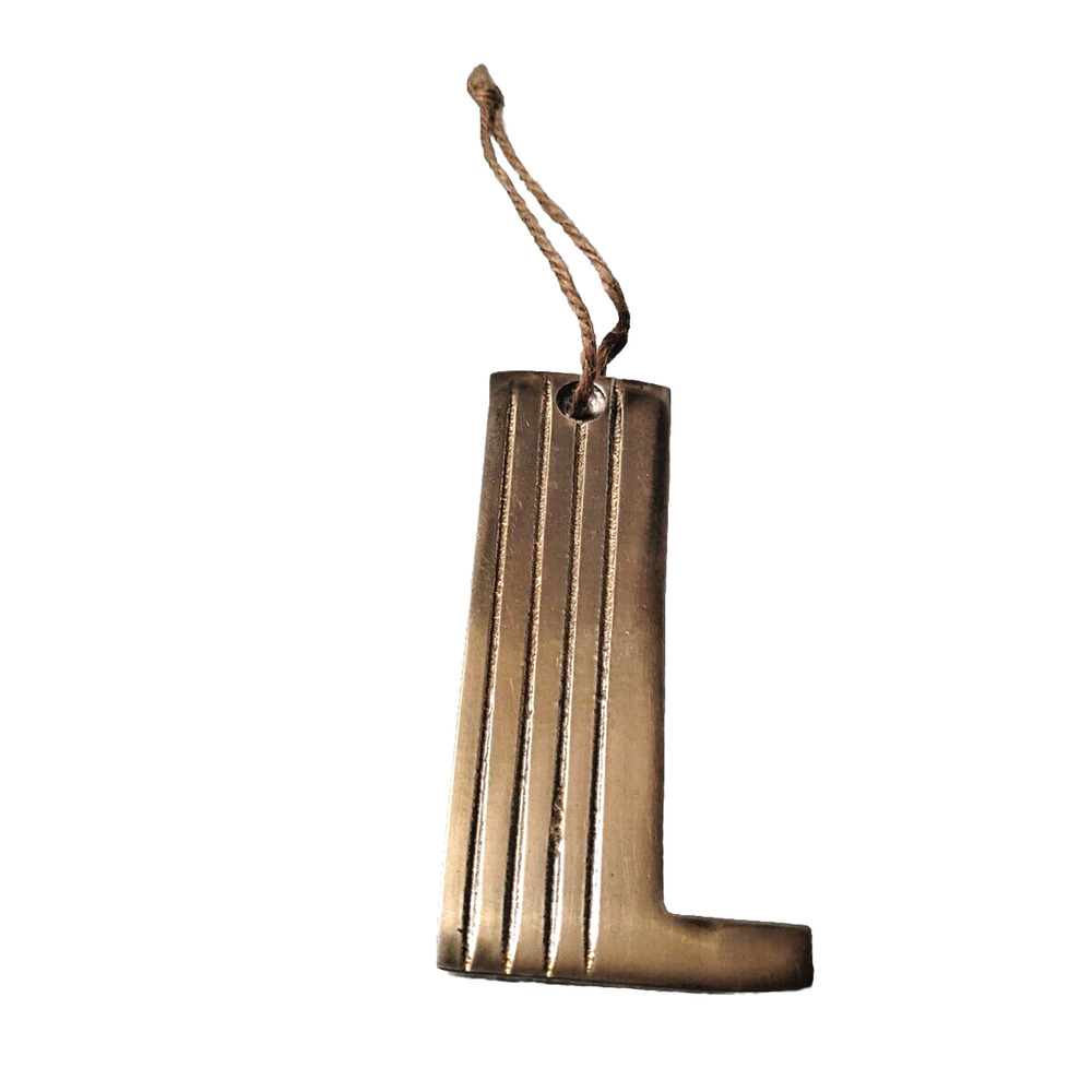 Gold Brass Mod Metal Monogram "L" Hollywood Regency Anthropologie Wall Letter